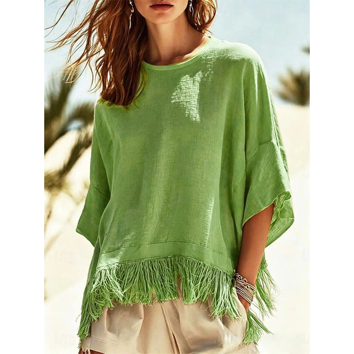 Vera | Fringe-Hem Relaxed Blouse