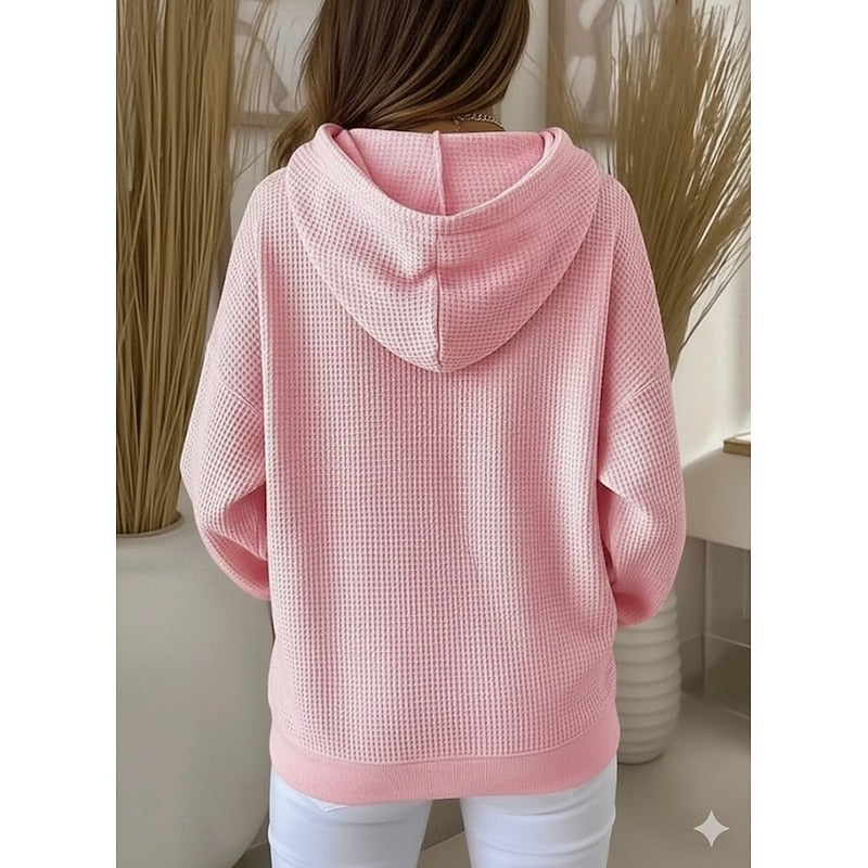 Harper | Textured Drawstring Hoodie