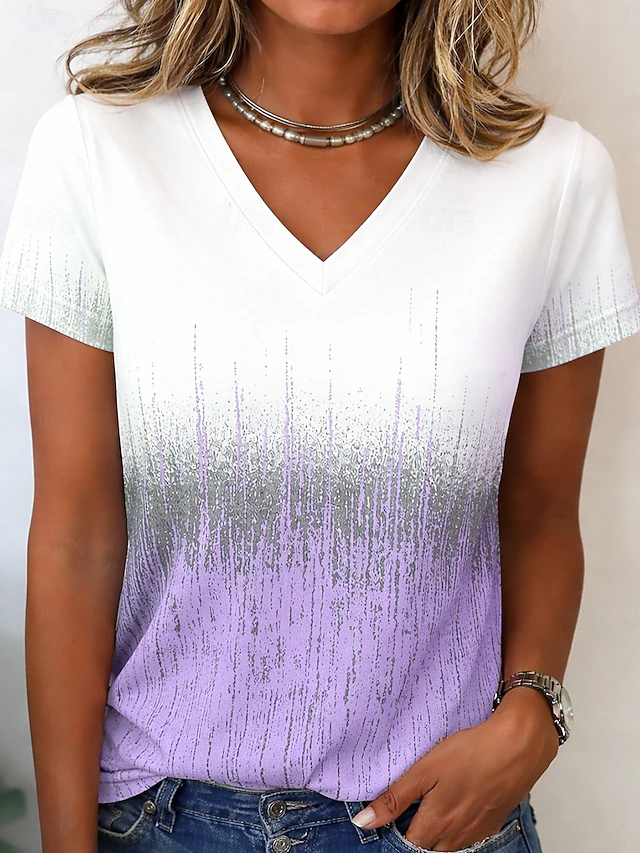Gabrielle | Ombre V-Neck T-Shirt