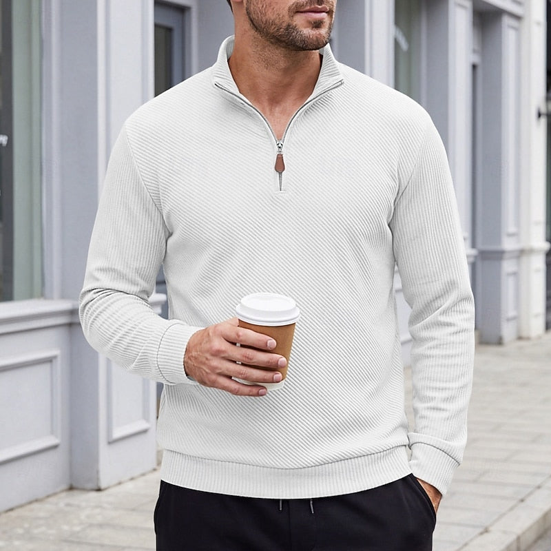 Quentin | Textured Quarter-Zip Pullover