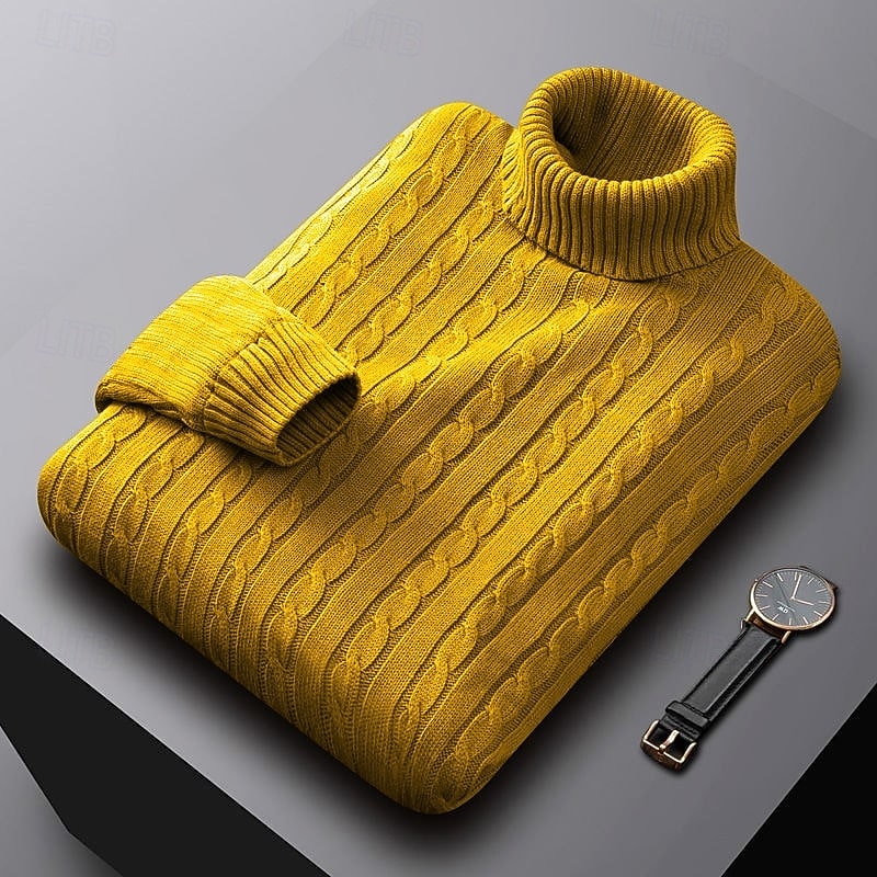 Rhys | Cable Knit Turtleneck Jumper