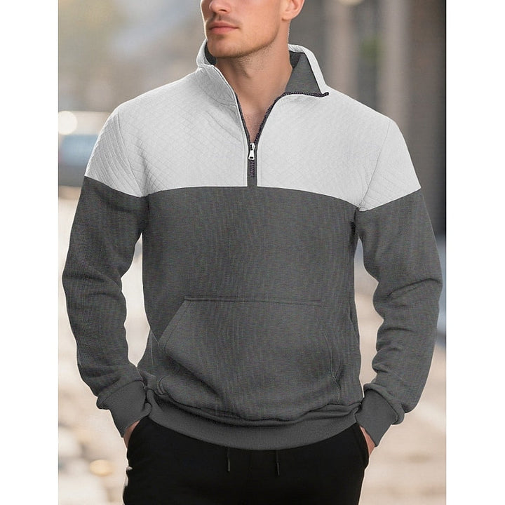 Braxton | Textured Quarter-Zip Sweatshirt