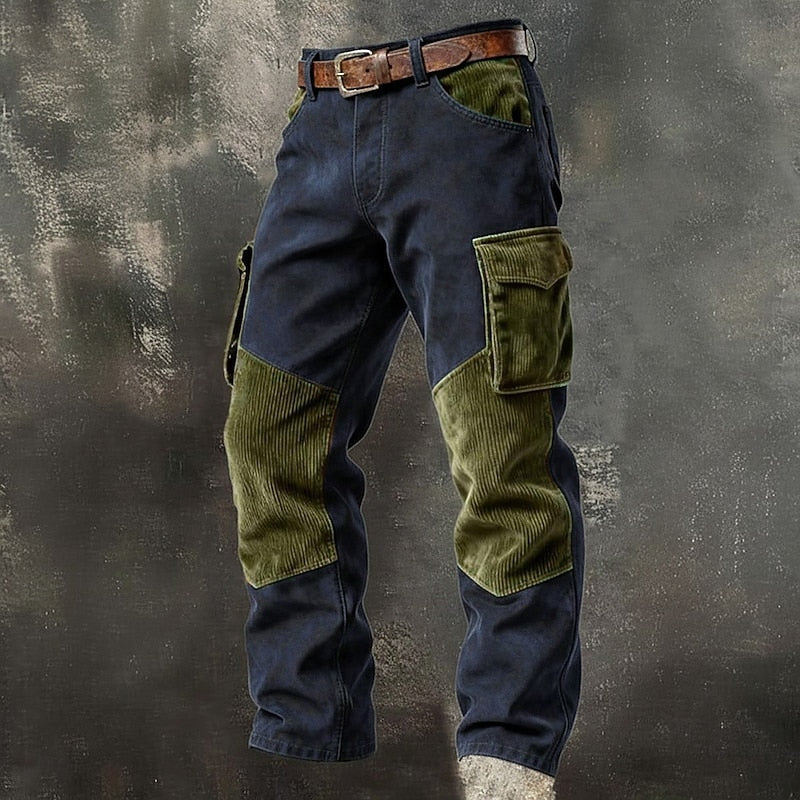 Silas | Rugged Two-Tone Cargo Trousers