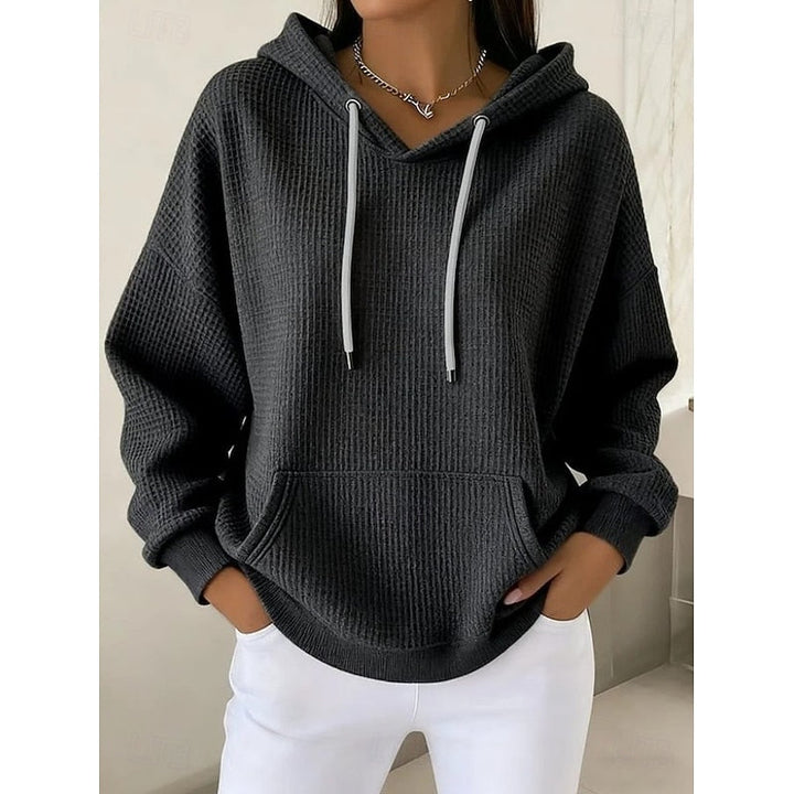 Harper | Textured Drawstring Hoodie