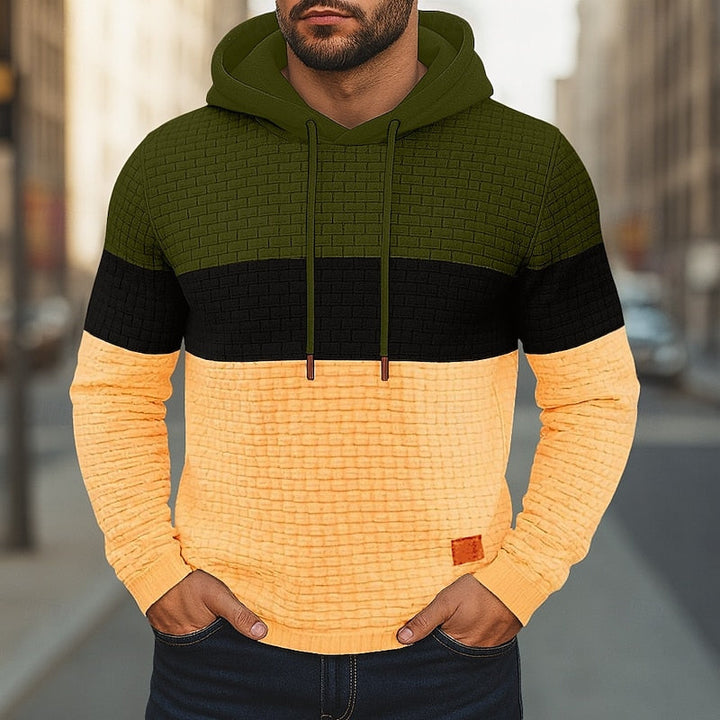Hollis | colour-Block Textured Hoodie