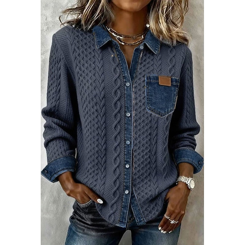 Colette | Textured Contrast Shirt