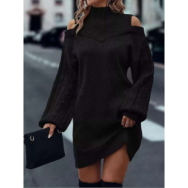 Winifred | Cold-Shoulder Turtleneck Jumper Dress