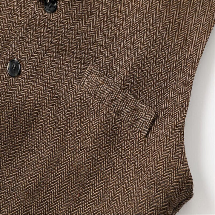 Gerard | Herringbone Tailored Waistcoat