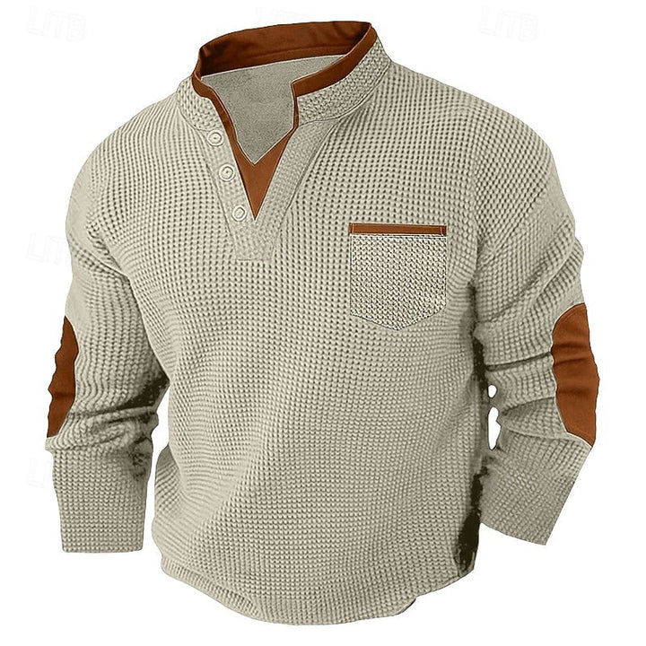 Russell | Textured Waffle Henley Shirt