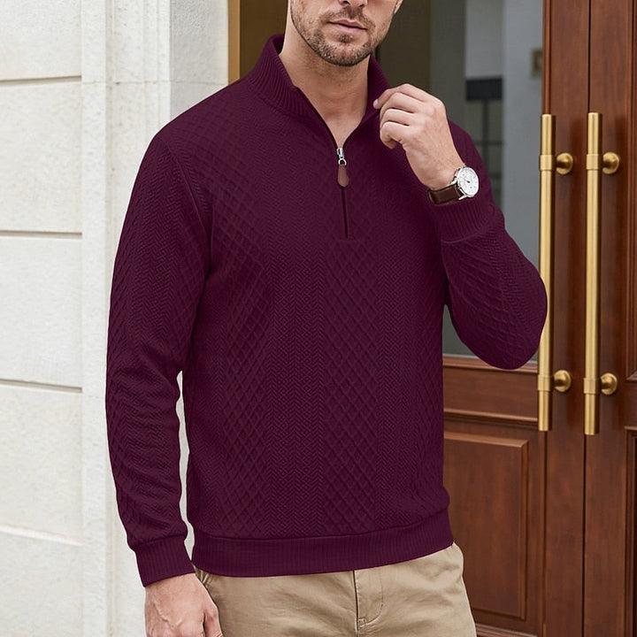 Nash | Textured Quarter-Zip Pullover