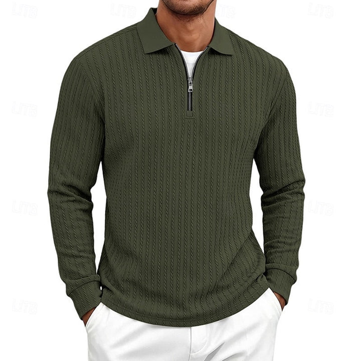 Rhett | Textured Quarter-Zip Polo Shirt
