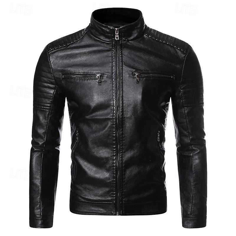 Chandler | Classic Stand-Collar Biker Jacket