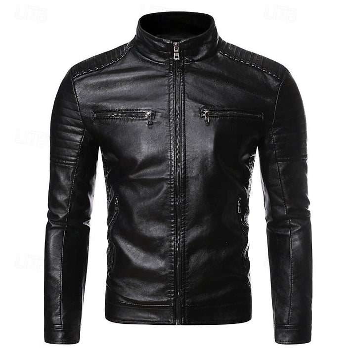 Chandler | Classic Stand-Collar Biker Jacket