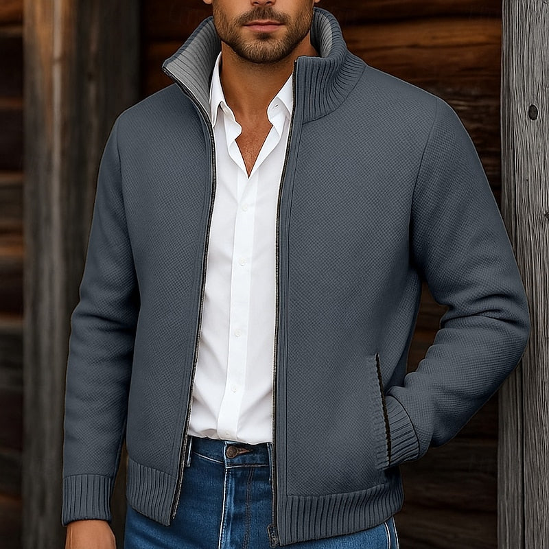 Gregory | Stand-Collar Zip Cardigan