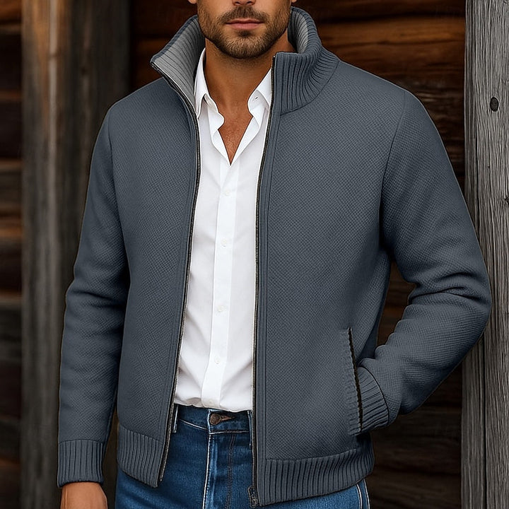 Gregory | Stand-Collar Zip Cardigan