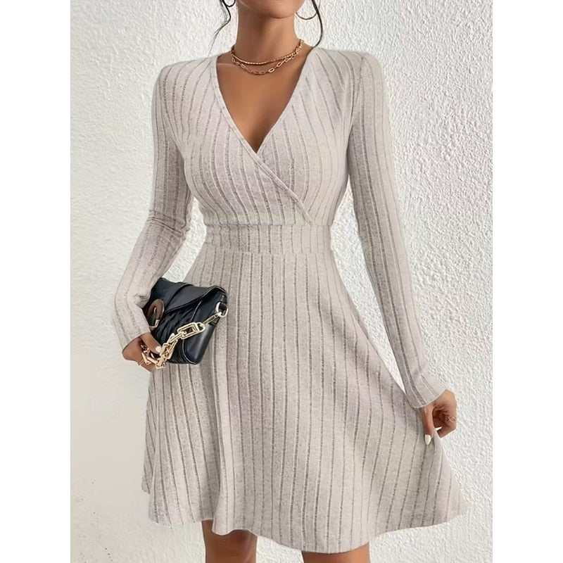 Yvonne | Wrap-Neck A-Line Dress