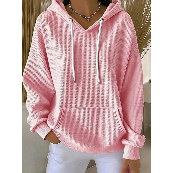 Harper | Textured Drawstring Hoodie