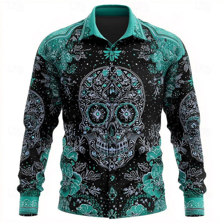 Dario | Halloween Skull Button-Up Shirt