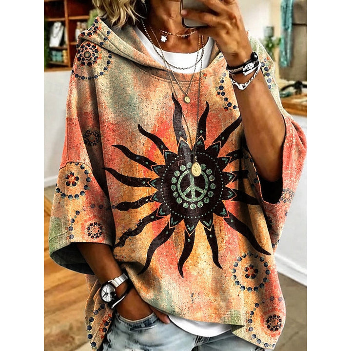 Roberta | Floral Hooded Pullover Hoodie