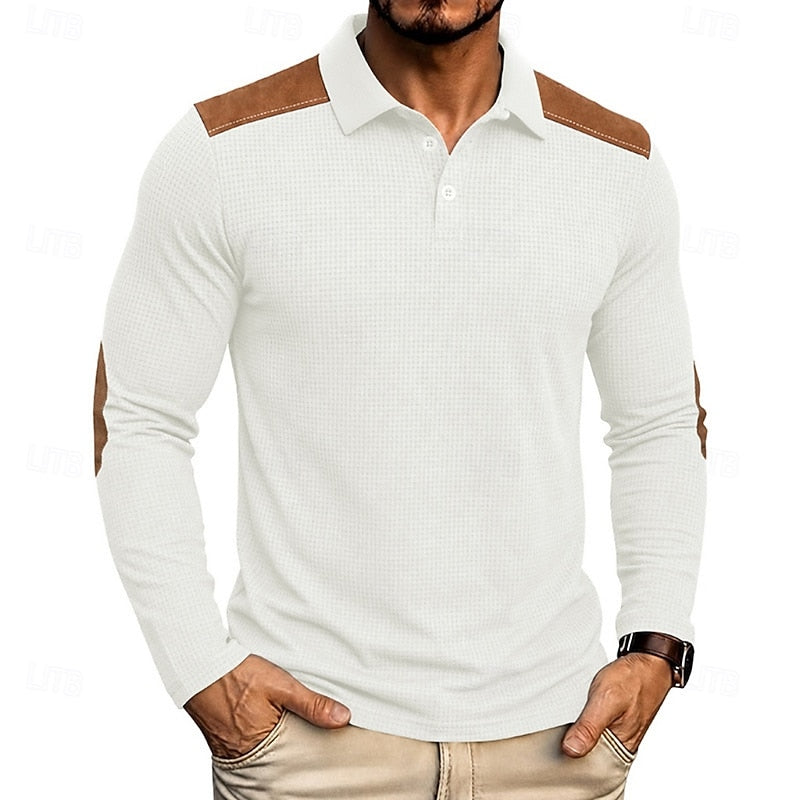 Bennett | Textured Colour Block Polo Shirt