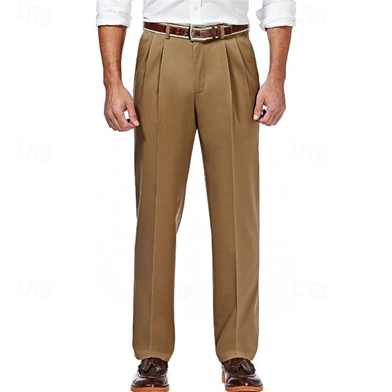 Preston | Pleated Straight-Leg Dress Trousers