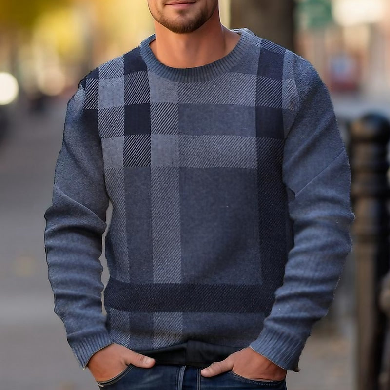 Gordon | Checked Crew Neck Jumper