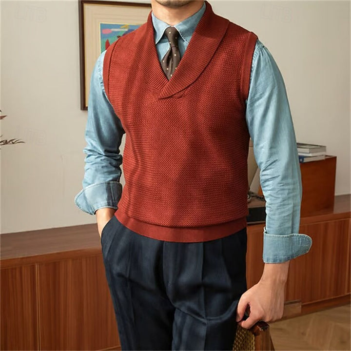 Alden | Shawl-Collar Knit Jumper Vest