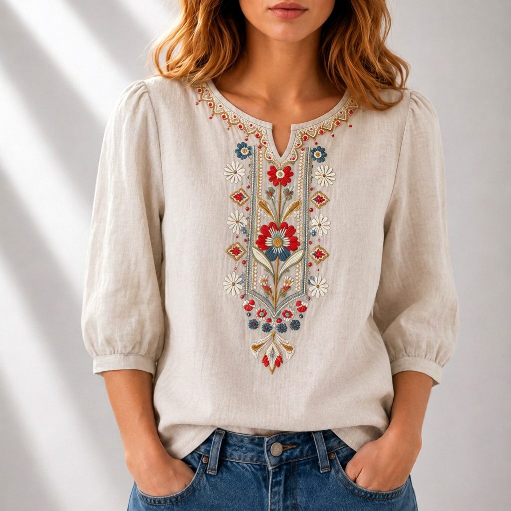Lucia | Floral Embroidered Blouse
