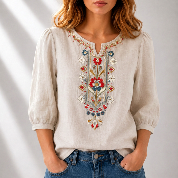 Lucia | Floral Embroidered Blouse