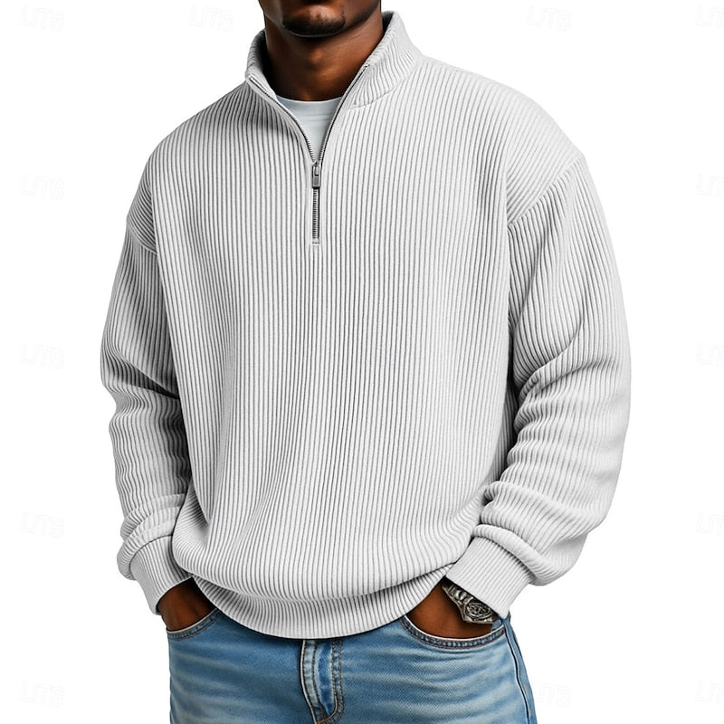Harlan | Ribbed Quarter-Zip Pullover
