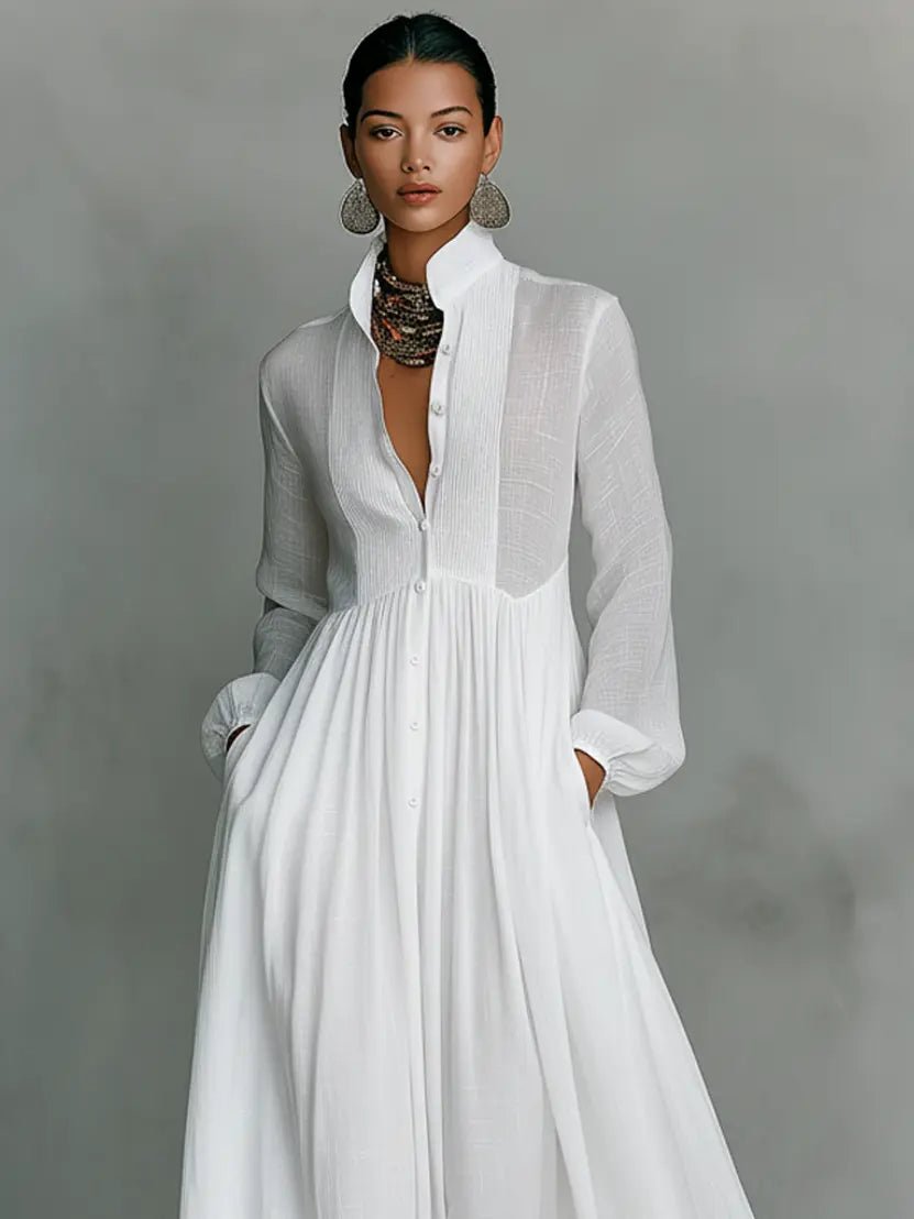 Claire | Flowing Button-Front Maxi Dress