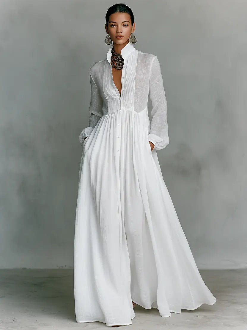 Claire | Flowing Button-Front Maxi Dress