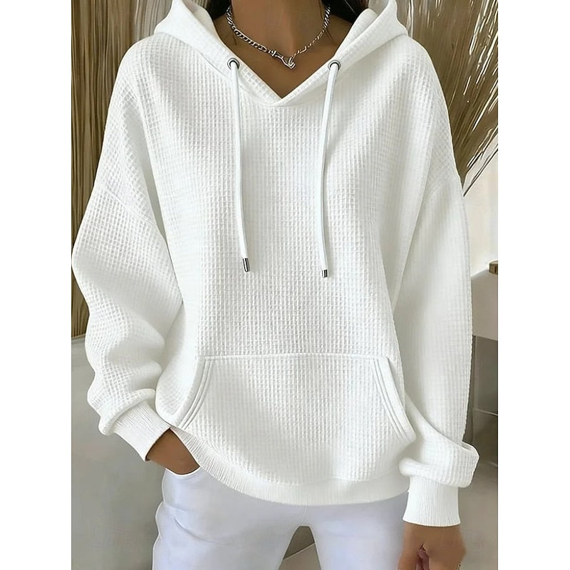 Harper | Textured Drawstring Hoodie