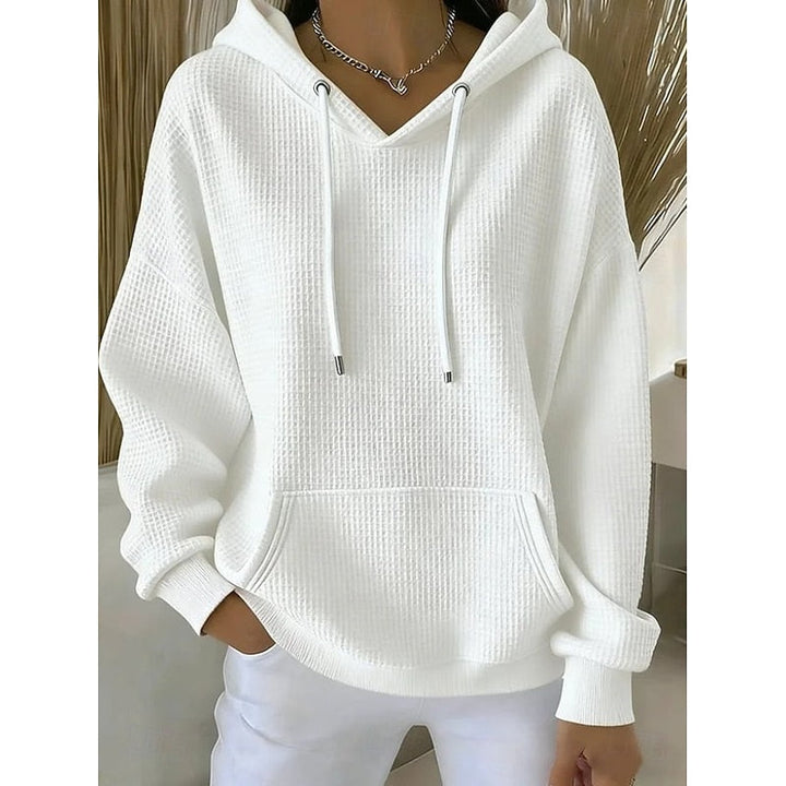 Harper | Textured Drawstring Hoodie