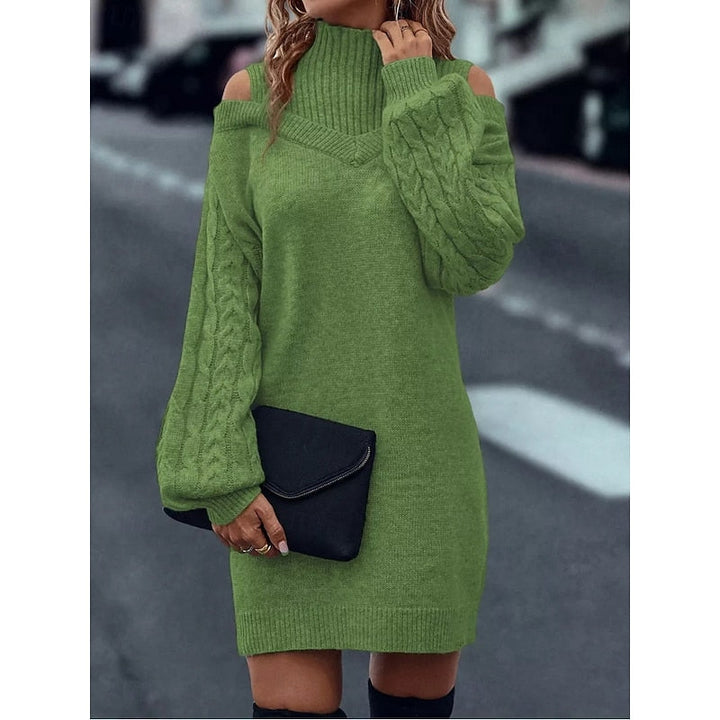 Winifred | Cold-Shoulder Turtleneck Jumper Dress