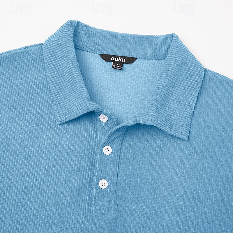 Wallace | Textured Long-Sleeve Polo Shirt