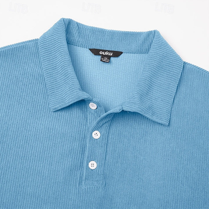 Wallace | Textured Long-Sleeve Polo Shirt