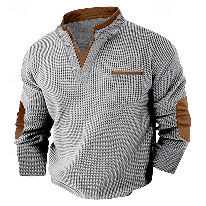 Russell | Textured Waffle Henley Shirt
