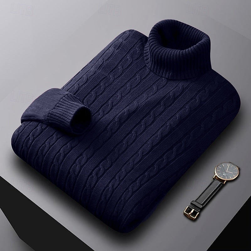 Rhys | Cable Knit Turtleneck Jumper
