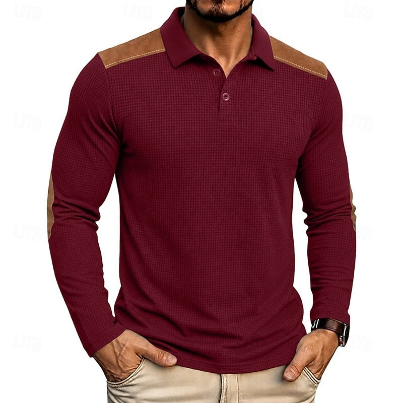 Bennett | Textured Colour Block Polo Shirt