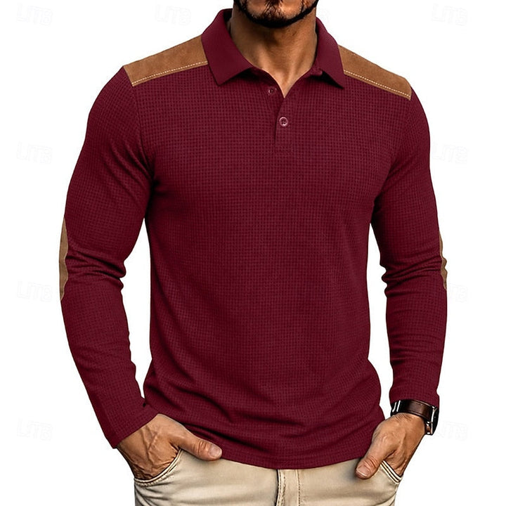 Bennett | Textured Colour Block Polo Shirt