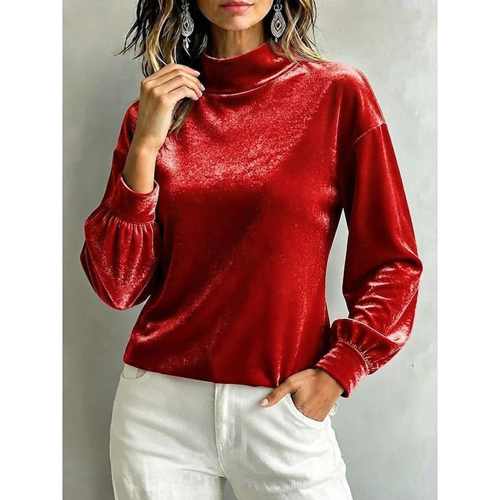 Clarice | Elegant Mock Neck Blouse