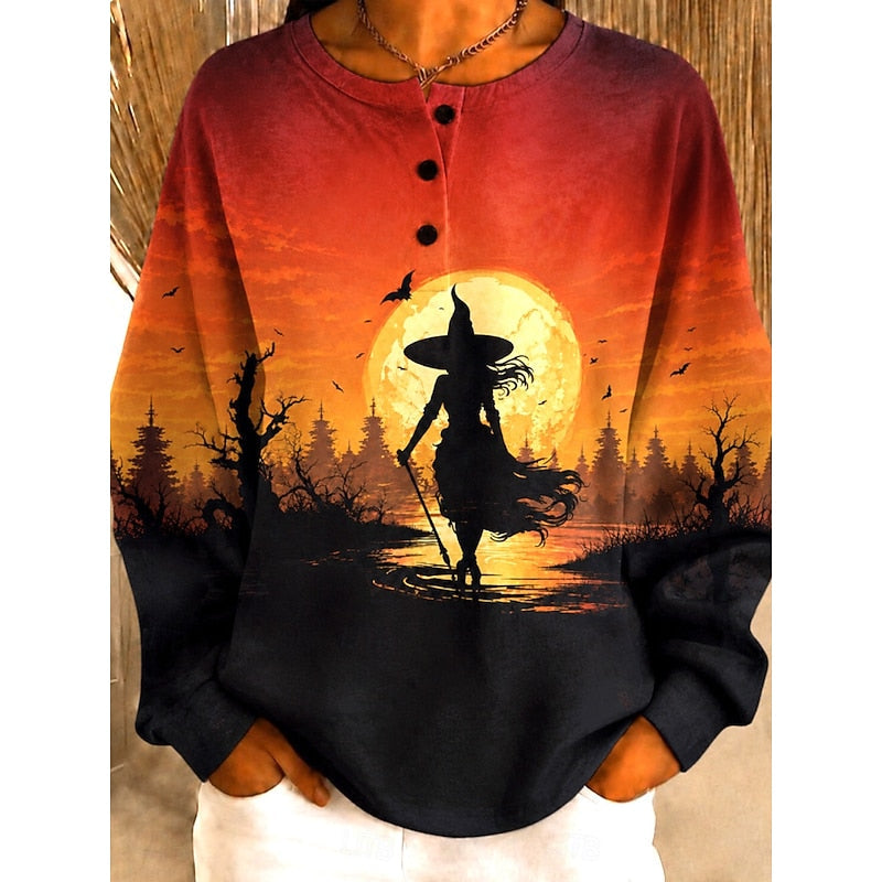 Noreen | Halloween Graphic Crew-Neck Sweatshirt