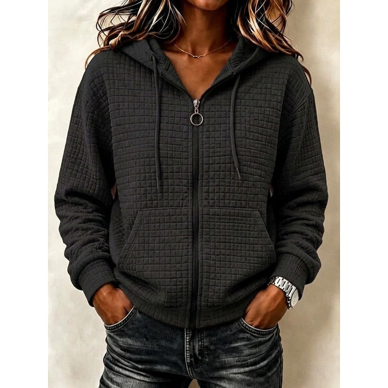 Kathryn | Textured Zip-Up Hoodie