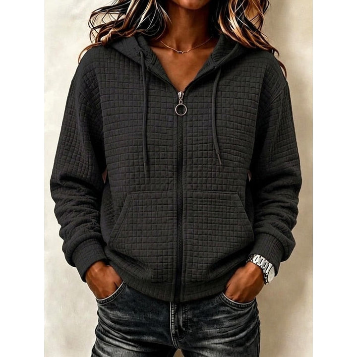 Kathryn | Textured Zip-Up Hoodie