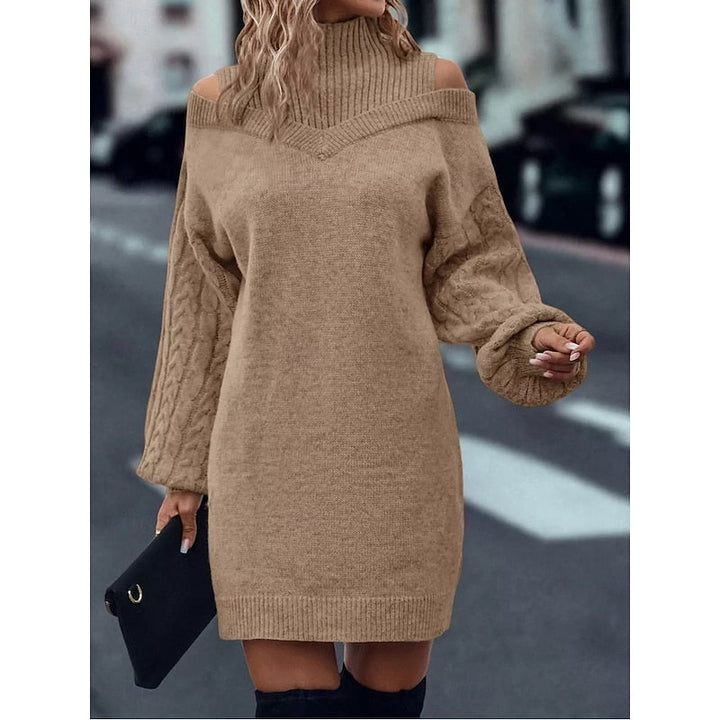 Winifred | Cold-Shoulder Turtleneck Jumper Dress