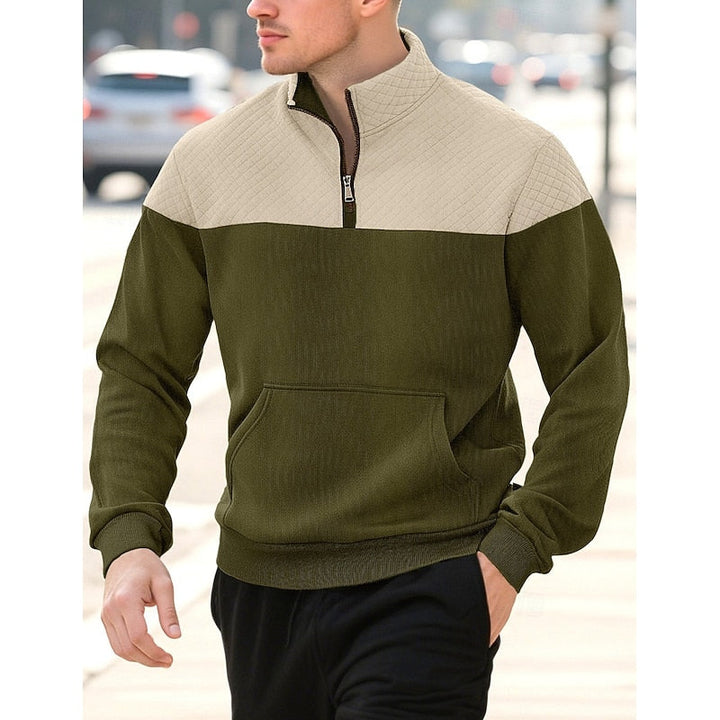 Braxton | Textured Quarter-Zip Sweatshirt