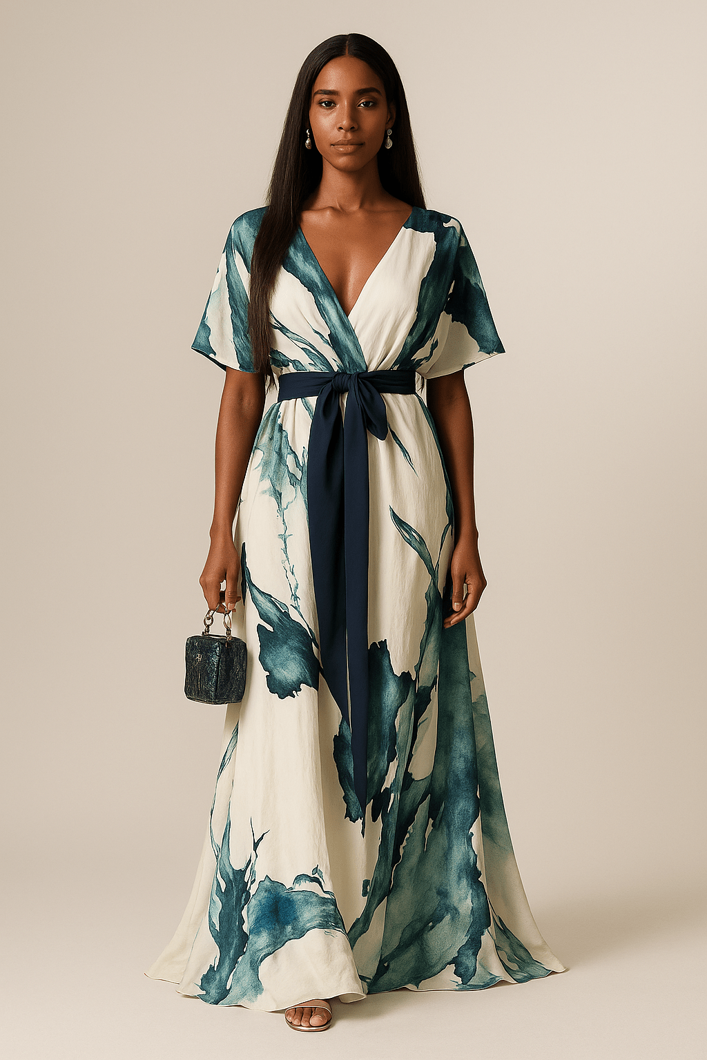 Marissa | Watercolour Print Long Dress