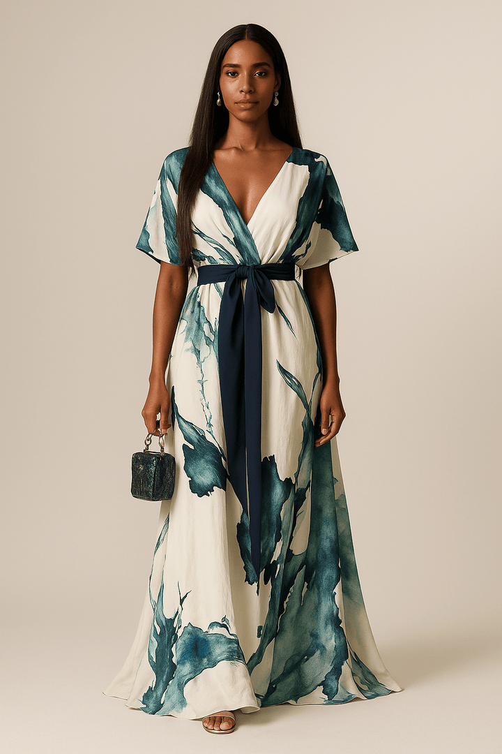 Marissa | Watercolour Print Long Dress