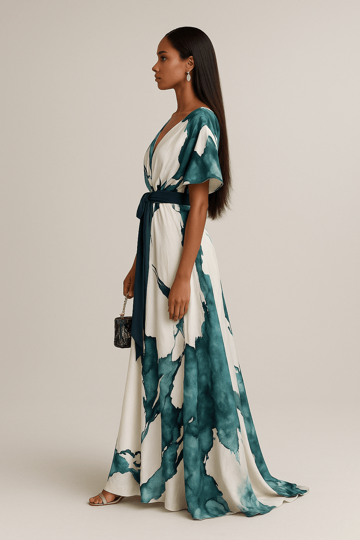 Marissa | Watercolour Print Long Dress